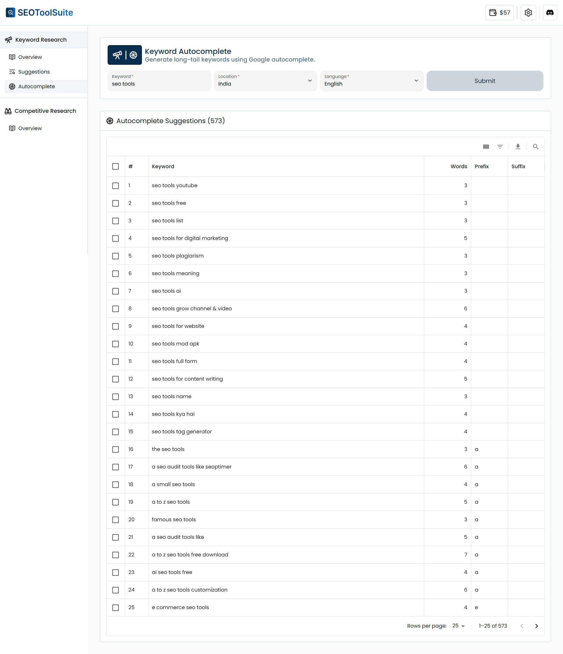 Keyword Autocomplete Tool